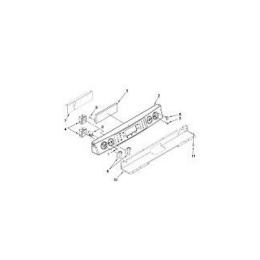 Whirlpool WPW10314418 Range Control Panel Stainless OEM Replaces 1876469